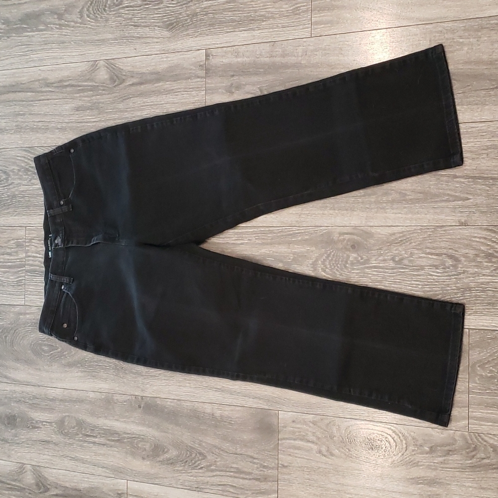photo-Lee Relaxed Fit Jeans Black Denim Pants Straight Leg Bottoms Petite 12P - Picture 5 of 13